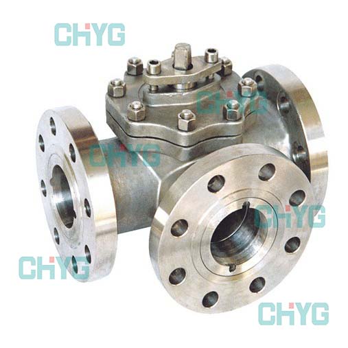 Titanium three-way ball valve